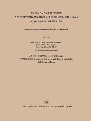 cover image of Die Waschechtheit von Färbungen